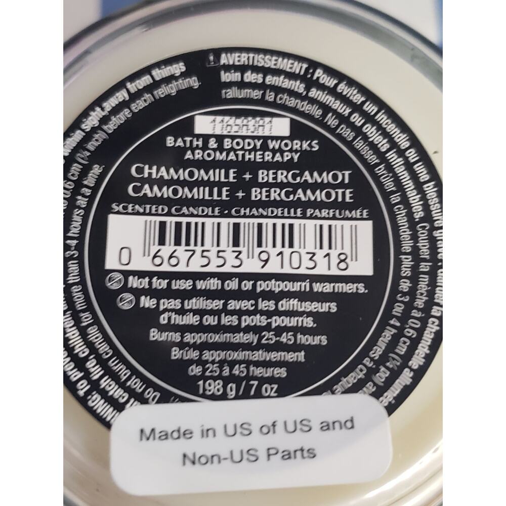 BBW Aromatherapy Sleep Chamomile 2 Single Wick Candles Home Fragrance Decor - Picture 2 of 2